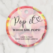 Étiquettes Cadeau Pop it when it pops - watercolor peaches - (Dos)