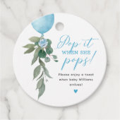 Étiquettes Cadeau Pop It When She Pop Balloon Baby shower (Devant)