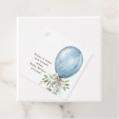 Étiquettes Cadeau Pop It When She Pops Blue Balloon Bow Green (En situation)