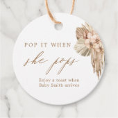 Étiquettes Cadeau Pop It When She Pops Bohemian Baby shower Favorise (Devant)