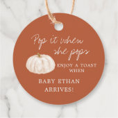 Étiquettes Cadeau Pop it When She Pops Citrouille Baby shower (Dos)