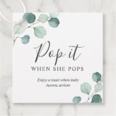 Étiquettes Cadeau Pop It When She Pops Eucalyptus Baby shower (Devant)