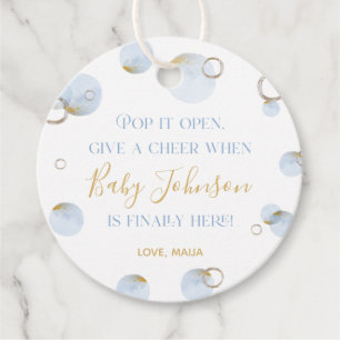 Étiquettes Cadeau Pop it When She Pops Favoriser Tag, Champagne Tag