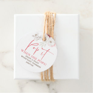 Étiquettes Cadeau Pop It When She Pops Rose Boho Baby shower