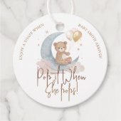 Étiquettes Cadeau Pop It When She Pops Teddy Bear Baby shower (Devant)