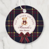 Étiquettes Cadeau Pop quand elle frappe Teddy Bear Red Bow (Devant)