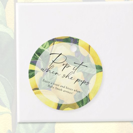 Étiquettes Cadeau Pop quand elle pique - citron d'agrumes -