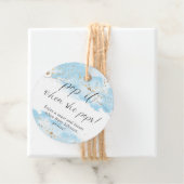 Étiquettes Cadeau Pop quand elle pop aquarelle bleu or blanc (En situation)