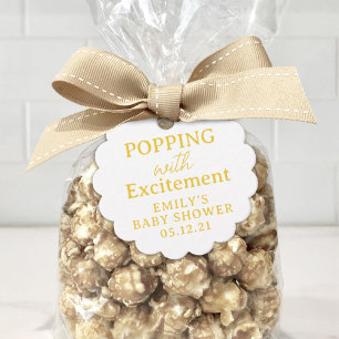 Étiquettes Cadeau Popcorn Baby shower Popping avec excitation