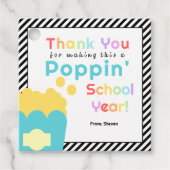 Étiquettes Cadeau Popcorn Thème Enseignant fin d'année Merci (Devant)