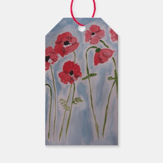 Étiquettes-cadeau Poppies rouges sauvages (Devant)
