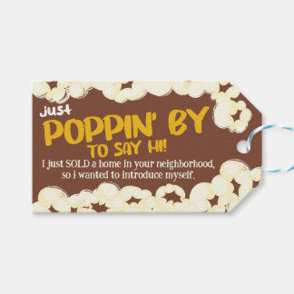 Étiquettes-cadeau Poppin' by to say HI - Realtor Pop-By Popcorn