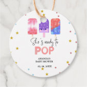Étiquettes Cadeau Popsicle Elle est prête à pop Baby shower (Devant)