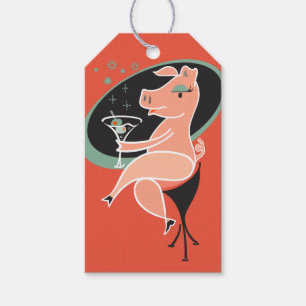 Étiquettes-cadeau Porc avec Martini