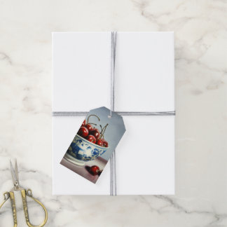 Étiquettes-cadeau Porcelaine Bleue & Cerises