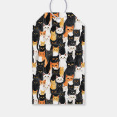 Étiquettes-cadeau Portes et chats orange adorables Anniversaire (Dos)
