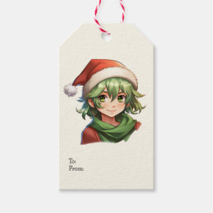 Étiquettes-cadeau Portrait de l'Anime de Noël