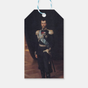 Étiquettes-cadeau Portrait du tsar Nicholas II (par Albert Edelfeel)