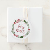 Étiquettes Cadeau Portugais Joyeux Noël, Feliz Natal, Custom (En situation)