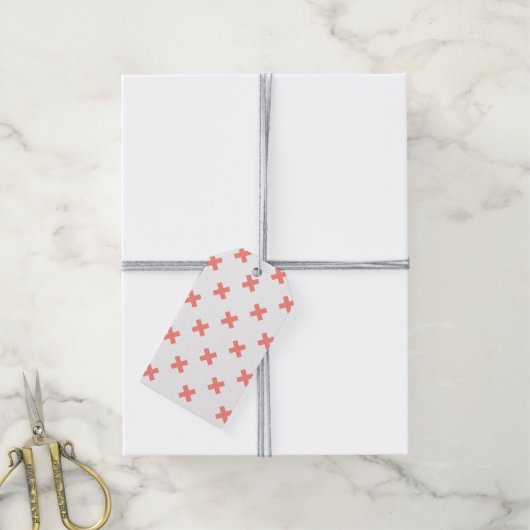 Étiquettes-cadeau Poser les points de croix sur blanc (Avec de la ficelle)