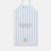 Étiquettes-cadeau Posey Wildflower Blue Bow Bridal Shower (Dos)