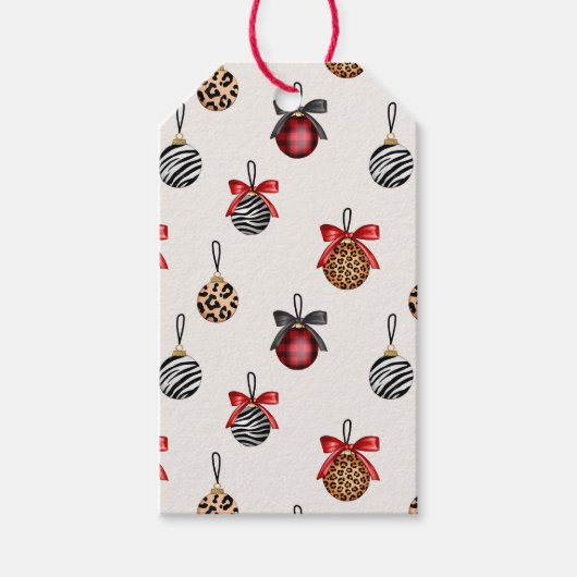 Étiquettes-cadeau Poster de animal Noël Ornements Motif Design (Devant)