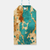 Étiquettes-cadeau Poster de animal noir Turquoise or (Dos)