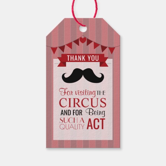 Étiquettes-cadeau Poster de Cirque Classique Fête d'anniversaire pou (Devant)