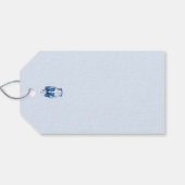 Étiquettes-cadeau Pot à gingembre bleu et blanc avec nœud bleu (Dos (Horizontal))