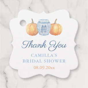 Étiquettes Cadeau Pot à gingembre citrouilles aquarelle Baby Shower