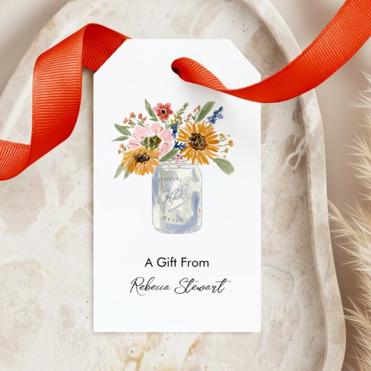 Étiquettes-cadeau Pot de fleurs pour toutes occasions Un cadeau pers
