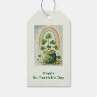 Pot de la Saint-Patrick doré et arc-en-ciel vintag