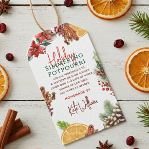 Étiquettes-cadeau Pot-pourri de fête à chauffer sur la cuisinière à