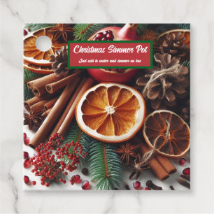 Étiquettes Cadeau Pot-pourri de Noël à chauffer