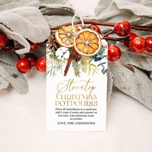 Étiquettes-cadeau Pot-pourri de Noël à faire mijoter sur la cuisiniè