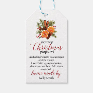 Étiquettes-cadeau Pot-pourri de Noël pour la cuisinière