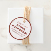 Étiquettes Cadeau Pot-pourri rustique de Noël pour poêle (En situation)