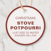 Étiquettes Cadeau Pot-pourri rustique de Noël pour poêle (Devant)