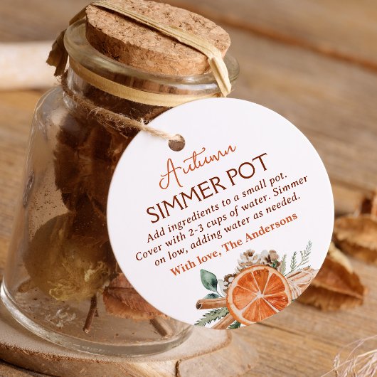 Étiquettes Cadeau Pot Simmer Automne Pot Automne Potpourri Simmerer 