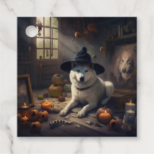 Étiquettes Cadeau Potirons d'Akita Halloween Épouvantables