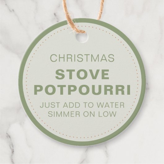 Étiquettes Cadeau Potpourri rustique réchaud de Noël (Devant)
