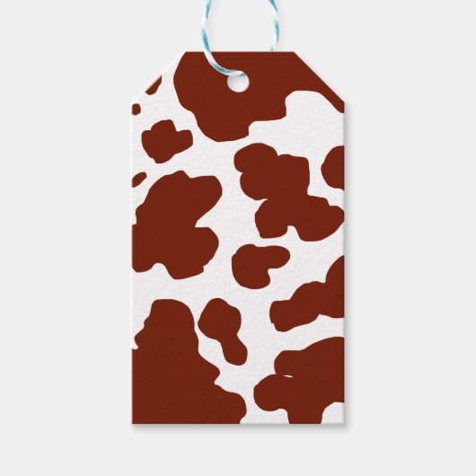 Étiquettes-cadeau Pots Brown de vache modernes Imprimer (Devant)