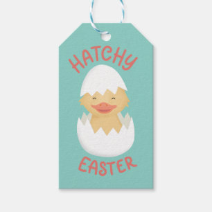 Étiquettes-cadeau Poule à couver de Pâques mignonne à couver