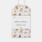 Étiquettes-cadeau Poules françaises | 12 Jour de Noël (Dos)