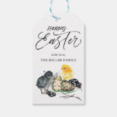 Étiquettes-cadeau Poussins & Nid | Joyeuses Pâques (Devant)
