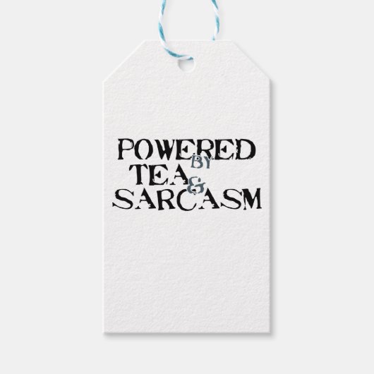 Étiquettes-cadeau Powered by Tea & Sarcasm (Devant)