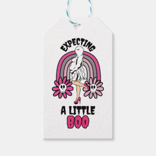 Étiquettes-cadeau Pregnant Ghost Pink s'attend à un petit Boo