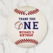 Étiquettes Cadeau Premier anniversaire, Baseball (Dos)