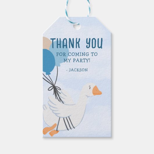 Étiquettes-cadeau Premier Anniversaire de Blue One Silly Goose (Devant)