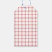 Étiquettes-cadeau Premier anniversaire de fraise rose et rouge (Dos)